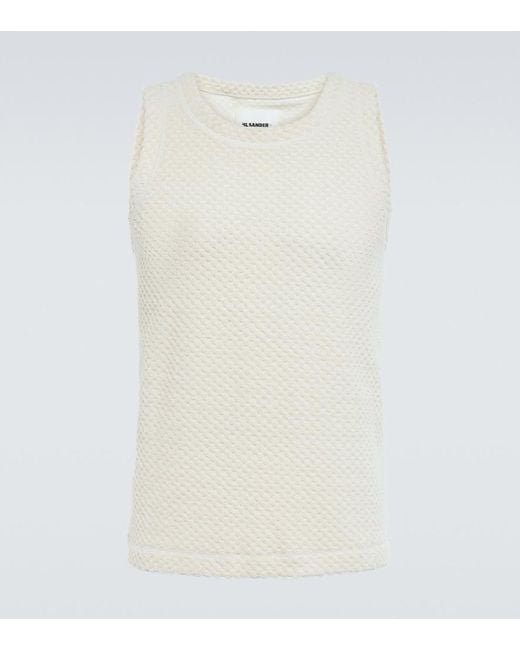 Jil Sander White Cotton-Blend Tank Top for men
