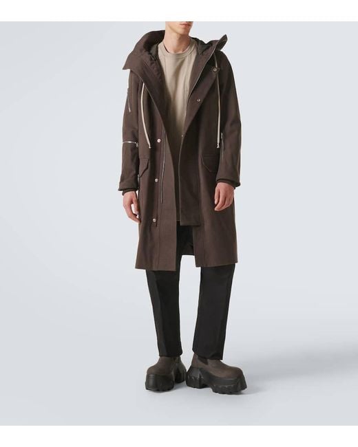 Rick Owens Brown Oversized Cotton Coat for men