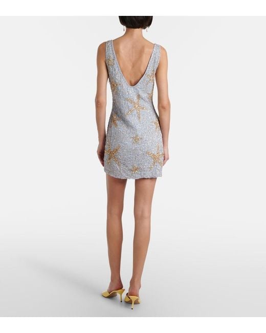 Rixo Blue Christabel Sequined Minidress