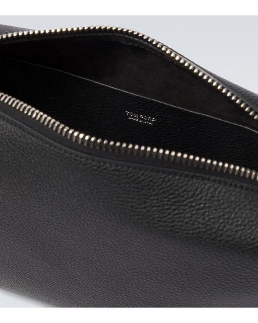 Tom Ford Black Leather Crossbody Bag for men