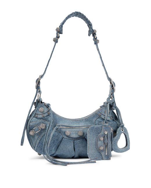 Balenciaga Le Cagole Small Denim Shoulder Bag in Blue | Lyst UK