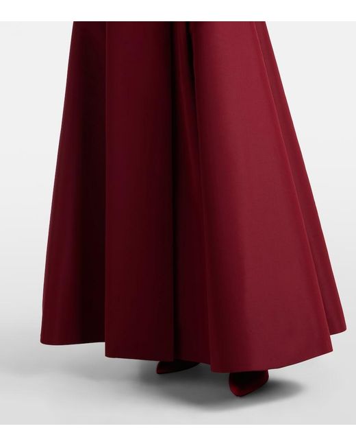 Carolina Herrera Red Belted Silk Gown