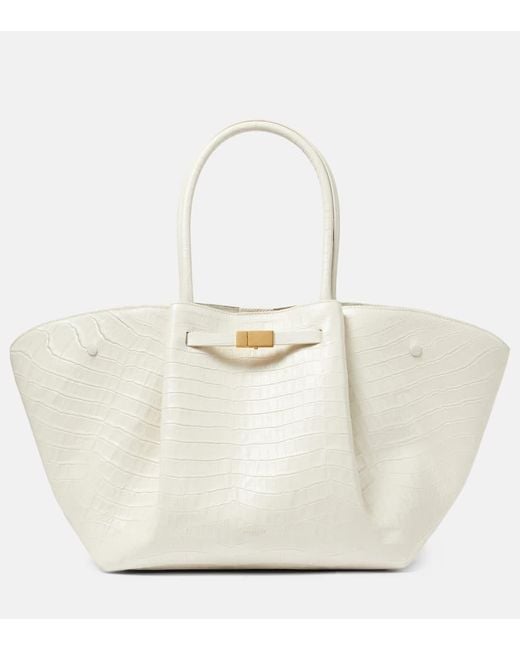 DeMellier London White New-York Croc-Effect Leather Tote Bag
