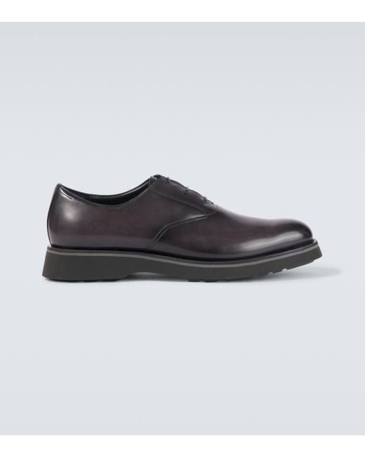 Berluti Leather Cap Toe Oxford Dress Shoes in Black for Men Lyst UK