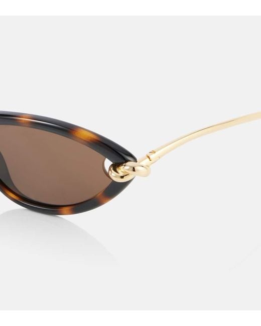 Bottega Veneta Brown Cat-Eye Sunglasses