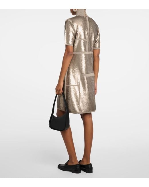 Joseph Natural Sequined Wool-Blend Minidress