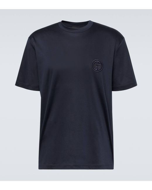 Giorgio Armani Blue Cotton Jersey T-shirt for men