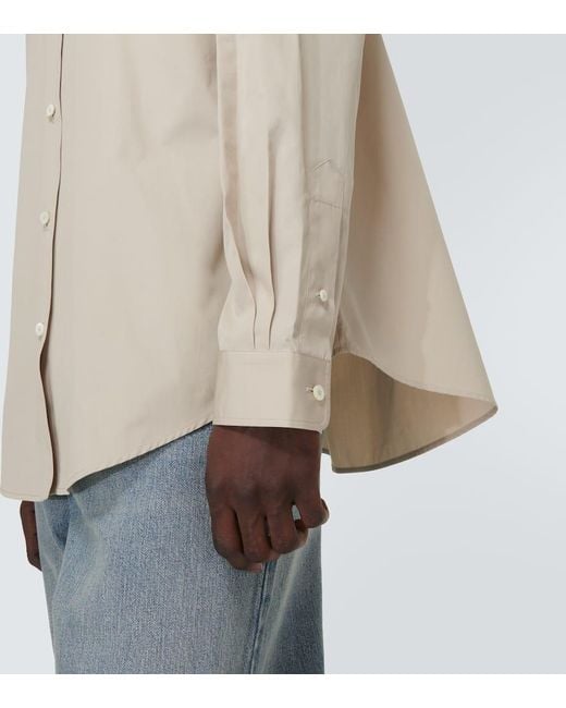 Camisa De Popelin De Algodon Con Logo Miu Miu de hombre de color White