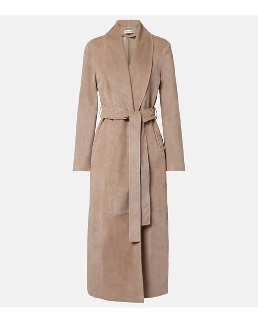 Nour Hammour Natural Gallery Suede Coat