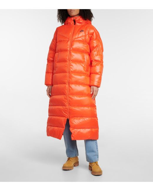 Nike Therma-fit Down Coat in Orange | Lyst