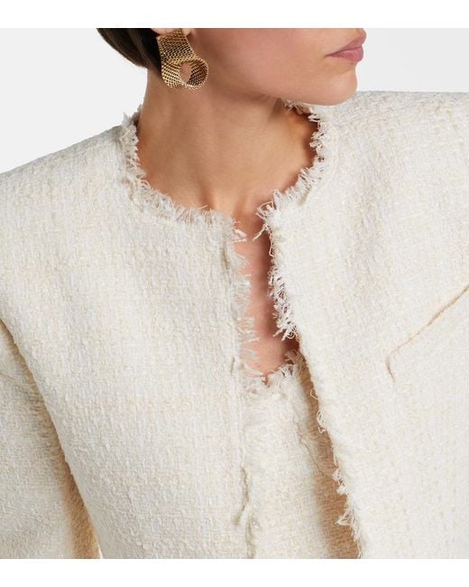 Balmain Natural Cropped Tweed Jacket