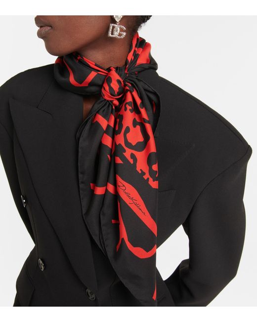 Dolce & Gabbana Bedrucktes Tuch aus Seide in Rot | Lyst AT