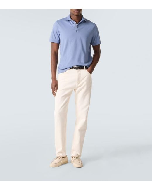 Polo Zero En Coton Fedeli pour homme en coloris Blue