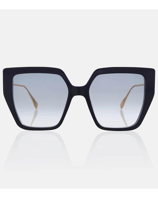 Fendi Black Oversize-Sonnenbrille Baguette