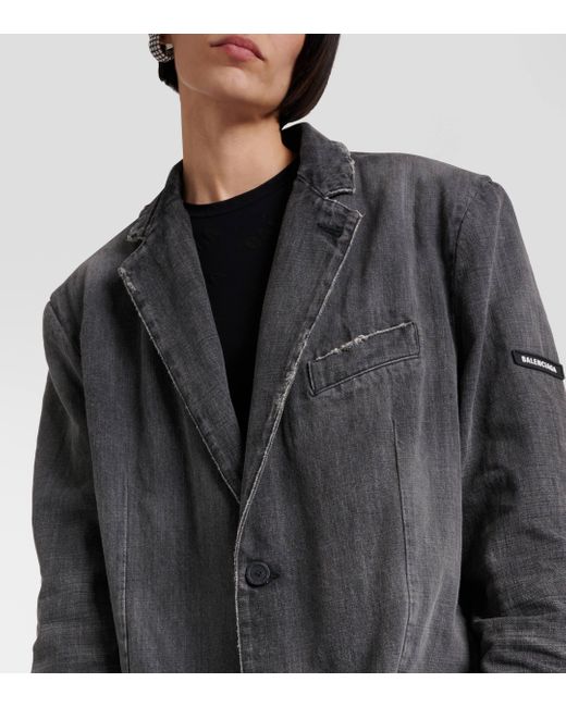 Balenciaga Gray Faded Denim Jacket