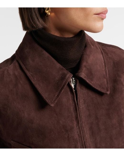 Agolde Brown Nahla Cropped Suede Jacket