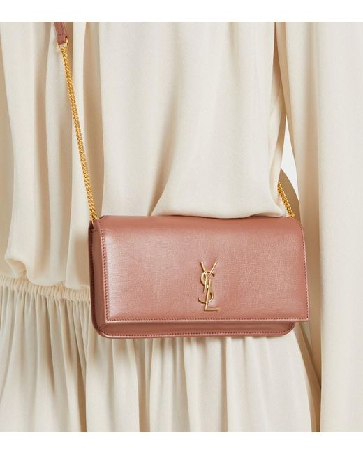 Saint Laurent Pink Cassandre Leather Phone Pouch