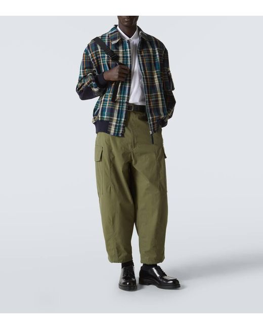 Chaqueta De Algodon Y Lino A Cuadros Comme des Garçons de hombre de color Blue