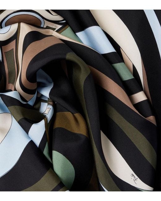 Emilio Pucci Metallic Marmo Silk Twill Scarf