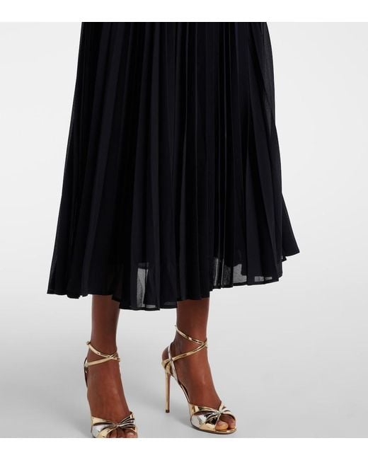 Rebecca Vallance Blue Jonie Belted Pleated Midi Dress