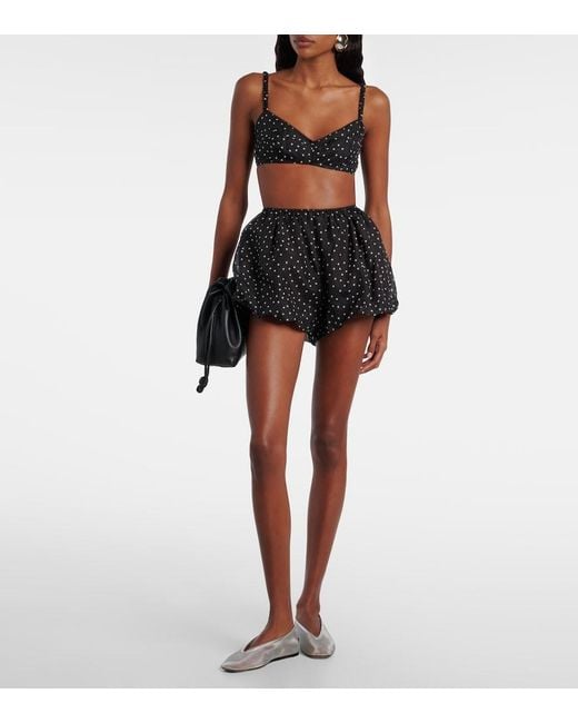 Sir Black Polka-Dot Silk Bralette