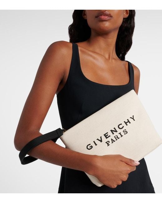 Givenchy Natural Logo Canvas Pouch
