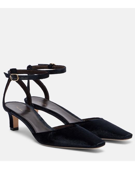 The Row Black Carla 45 Velvet Pumps