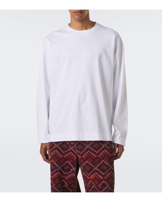 Dries Van Noten White Cotton Jersey T-Shirt for men