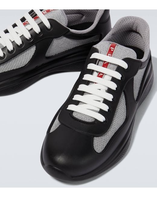 Prada Black Recycled Polyester-blend Sneakers for men