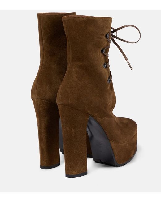 Alaïa Brown Trekk Suede Ankle Boots