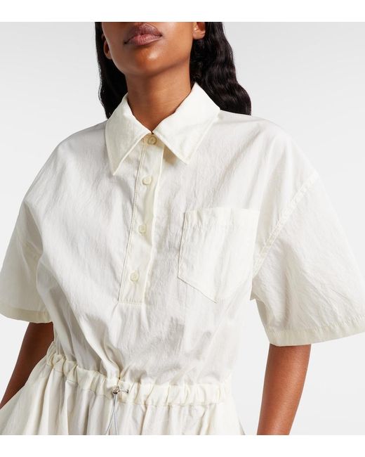 Prada White Cotton-Blend Polo Dress