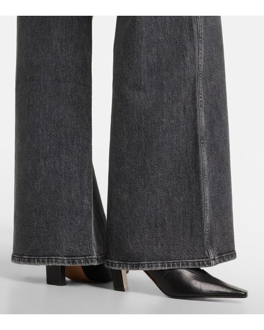 Khaite Black Nevada Leather Ankle Boots