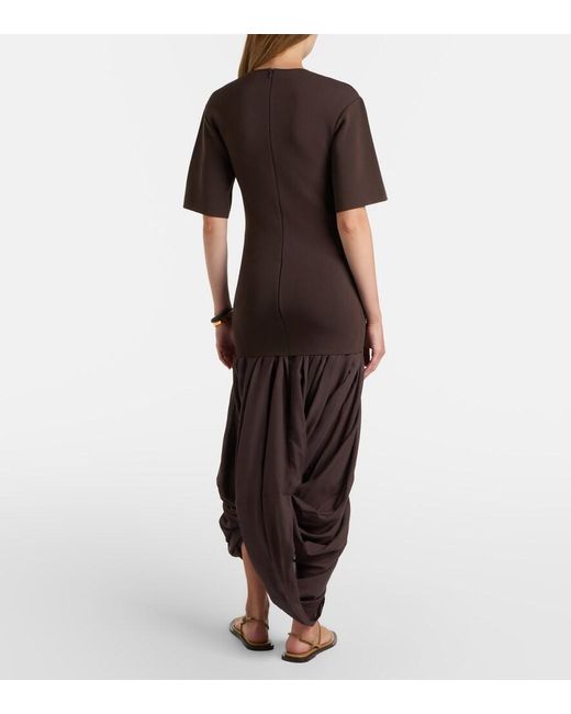 Totême Brown Cocoon Jersey Midi Dress