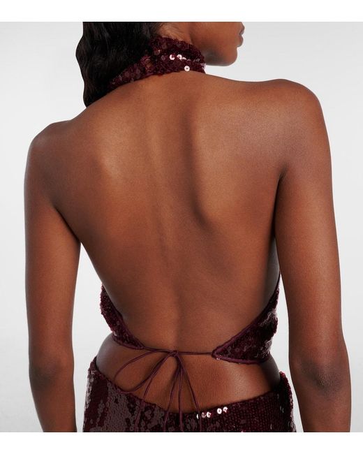 Oseree Red Top Mit Pailletten