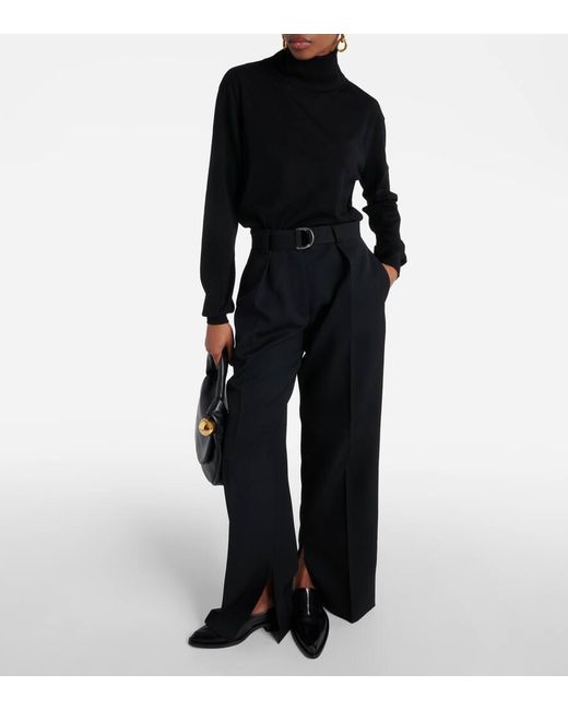 Jersey de cuello alto de lana Jil Sander de color Black
