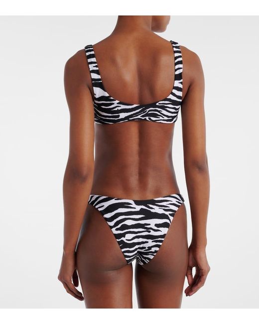 The Attico White Zebra-Print Bikini