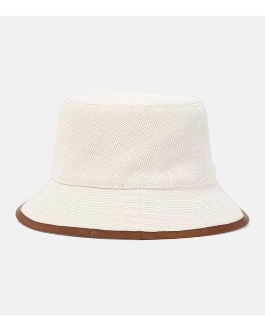 Sombrero de pescador de lona con logo Gucci de color Natural