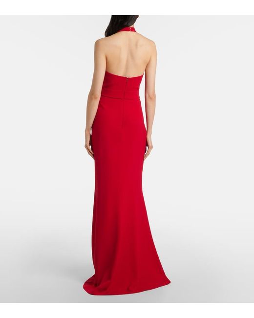 Elie Saab Red Draped Halterneck Gown