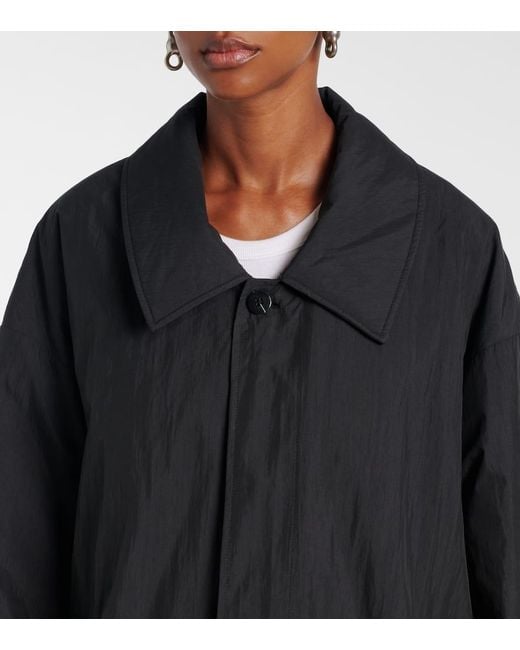 AYA MUSE Black Hooded Cotton-Blend Coat