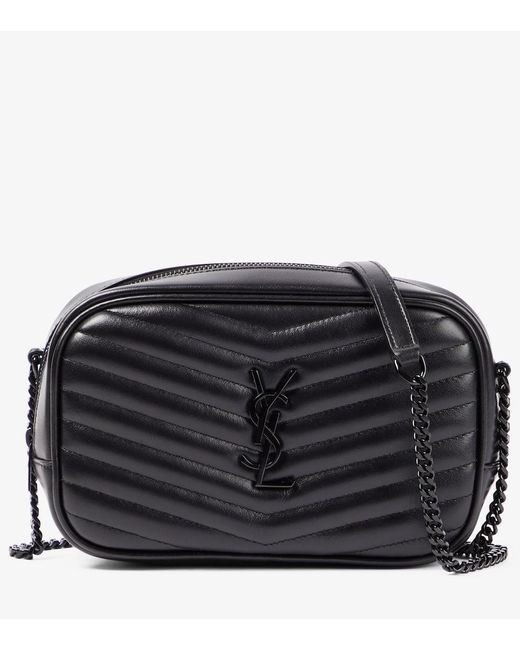 Saint Laurent Black Lou Mini Quilted Leather Camera Bag