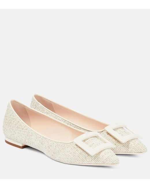 Roger Vivier Natural Gommettine Ballet Flats
