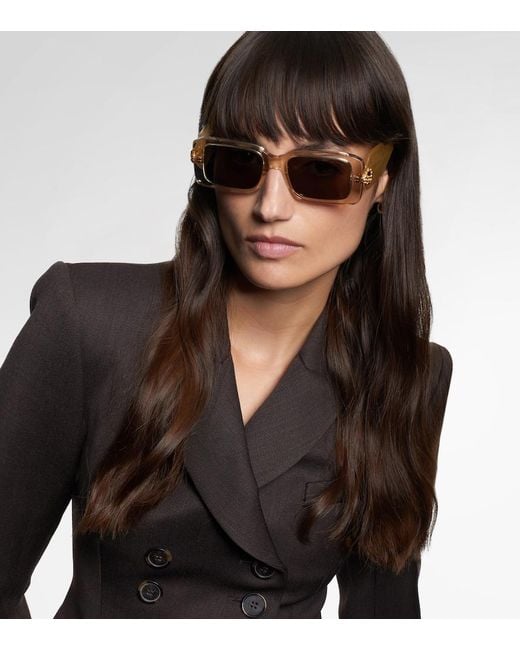 BVLGARI Brown Serpenti Forever Rectangular Sunglasses