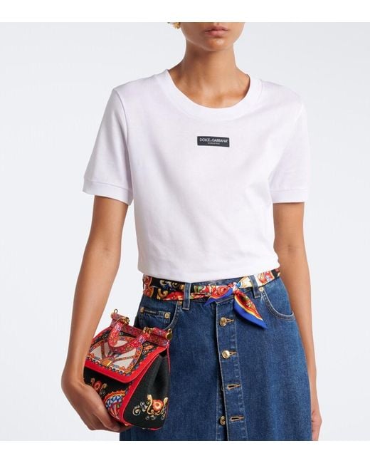 Dolce & Gabbana White Logo Cotton Jersey T-Shirt