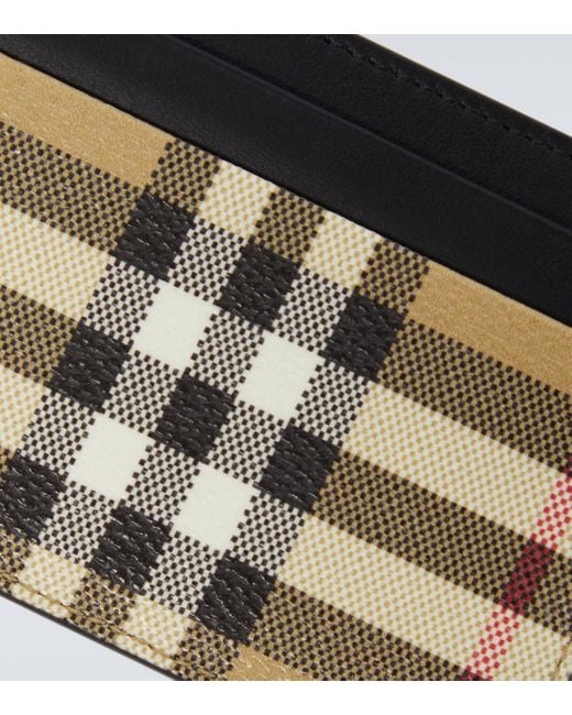 Burberry Multicolor Check Leather Card Holder for men