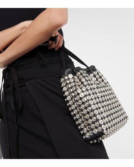 Ann Demeulemeester Black Edia Mini Embellished Leather Bucket Bag