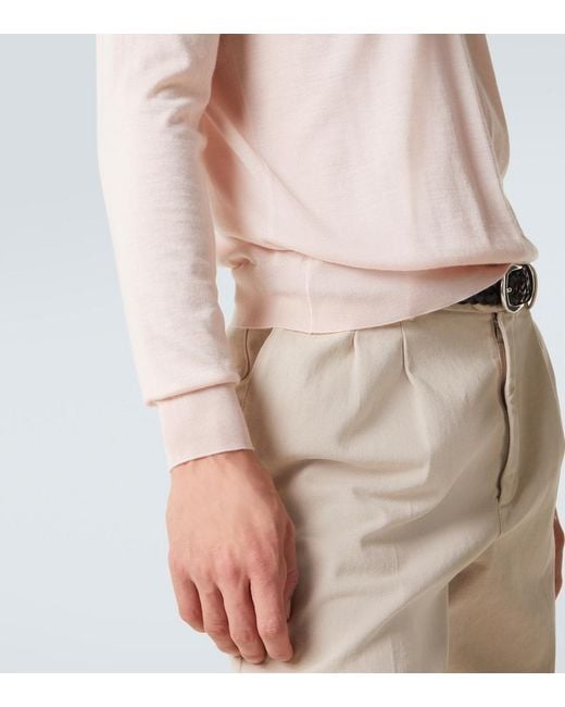 Fedeli Pink Cashmere And Silk Sweater for men