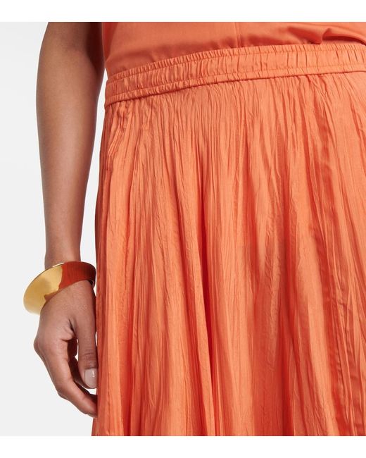 Joseph Orange Sully Silk Midi Skirt
