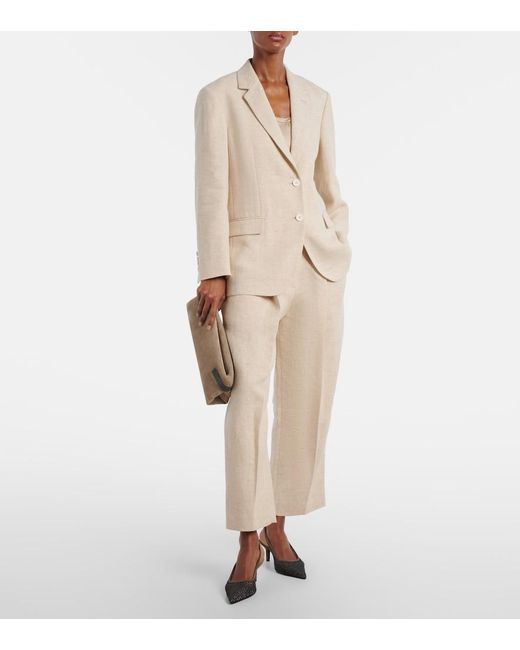 Brunello Cucinelli Natural Linen-Blend Blazer