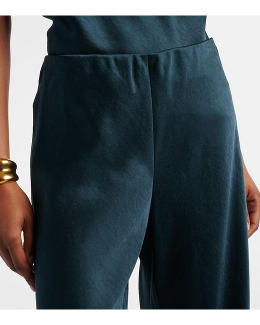 Vince Blue Weite High-Rise-Hose Aus Satin