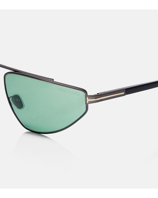 Tom Ford Green Parker Wire Aviator Sunglasses